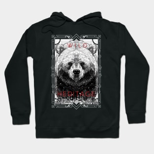 Bear Grizzly Wild Nature Illustration Line Epic Illustration Line Art Hoodie